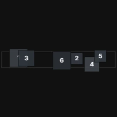Clips scattered along a line
